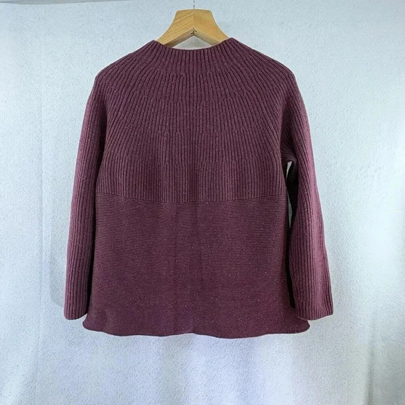 J. JILL Women’s Maroon Burgundy Pullover Mock Neck Wool Blend Sweater Size M - Picture 3 of 6
